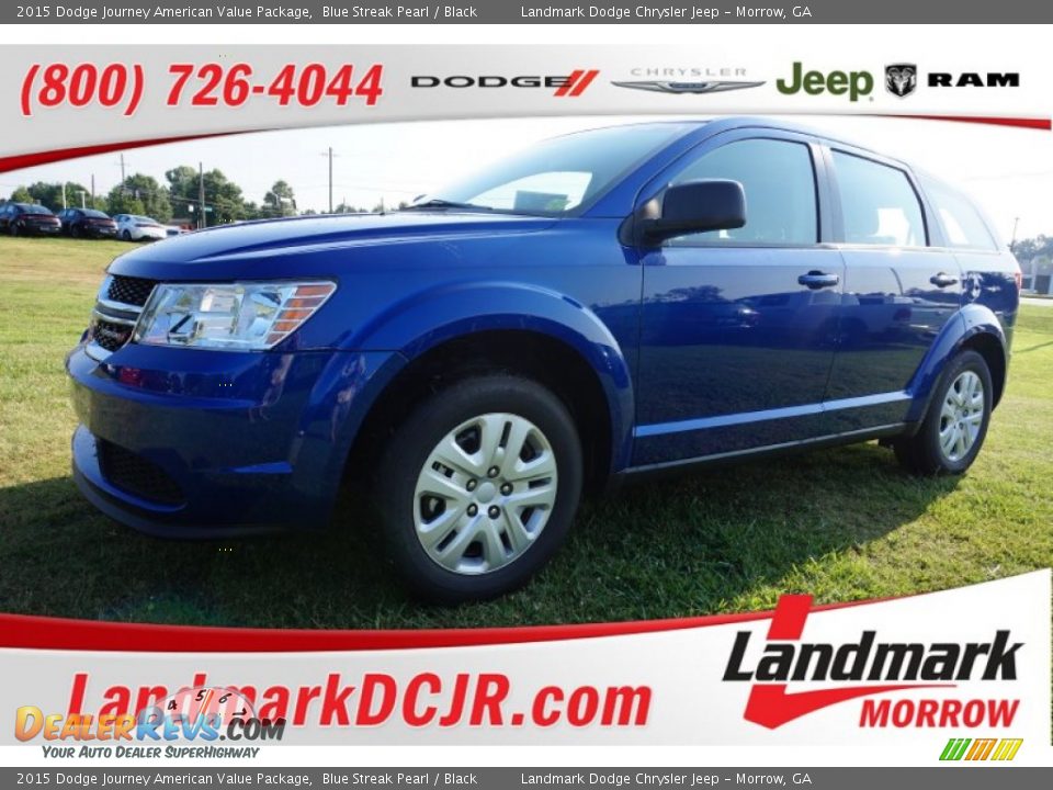 2015 Dodge Journey American Value Package Blue Streak Pearl / Black Photo #1