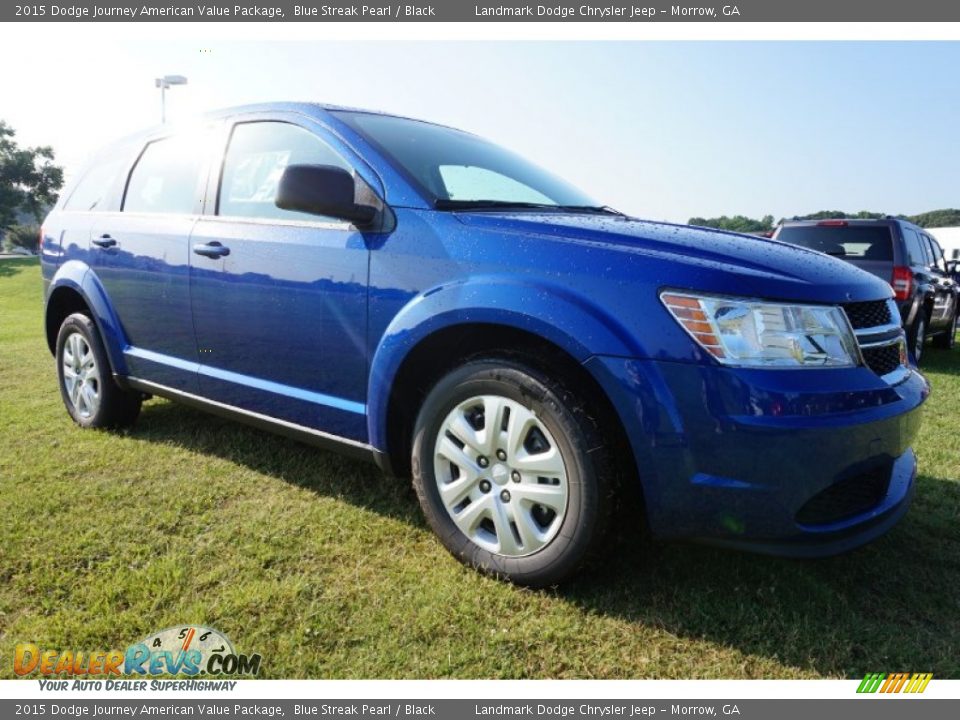 2015 Dodge Journey American Value Package Blue Streak Pearl / Black Photo #4