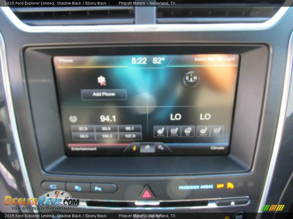 2016 Ford Explorer Limited Shadow Black / Ebony Black Photo #31