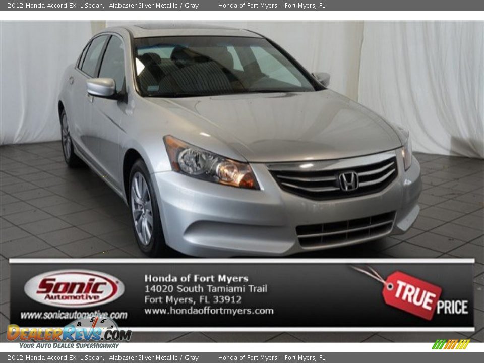 2012 Honda Accord EX-L Sedan Alabaster Silver Metallic / Gray Photo #1