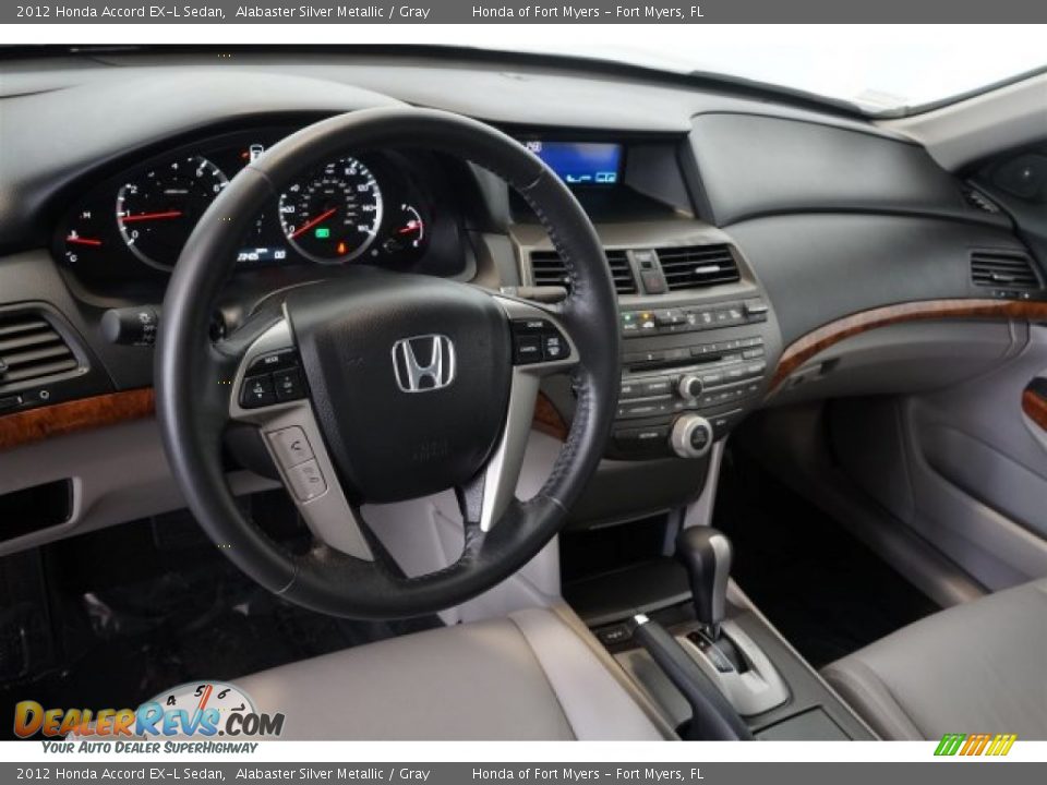 2012 Honda Accord EX-L Sedan Alabaster Silver Metallic / Gray Photo #12
