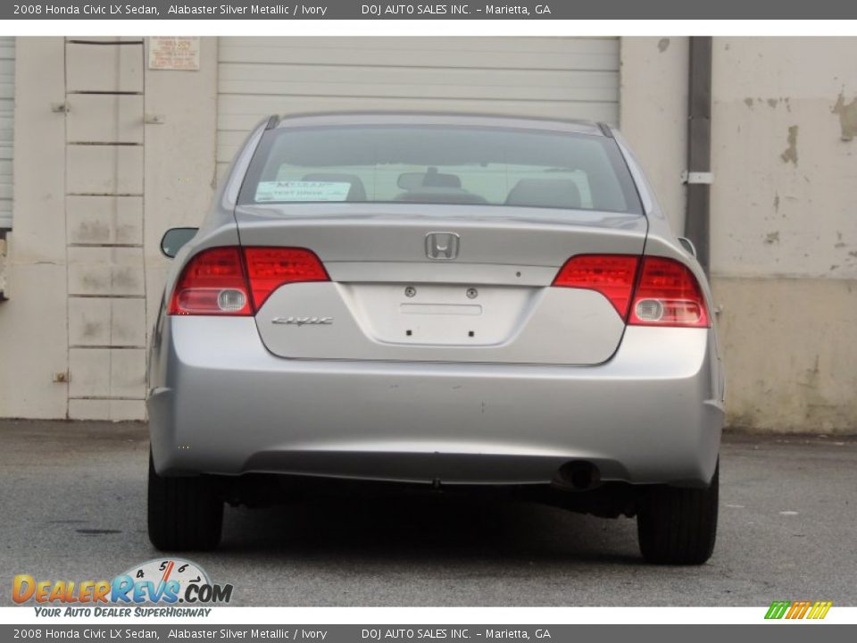 2008 Honda Civic LX Sedan Alabaster Silver Metallic / Ivory Photo #7