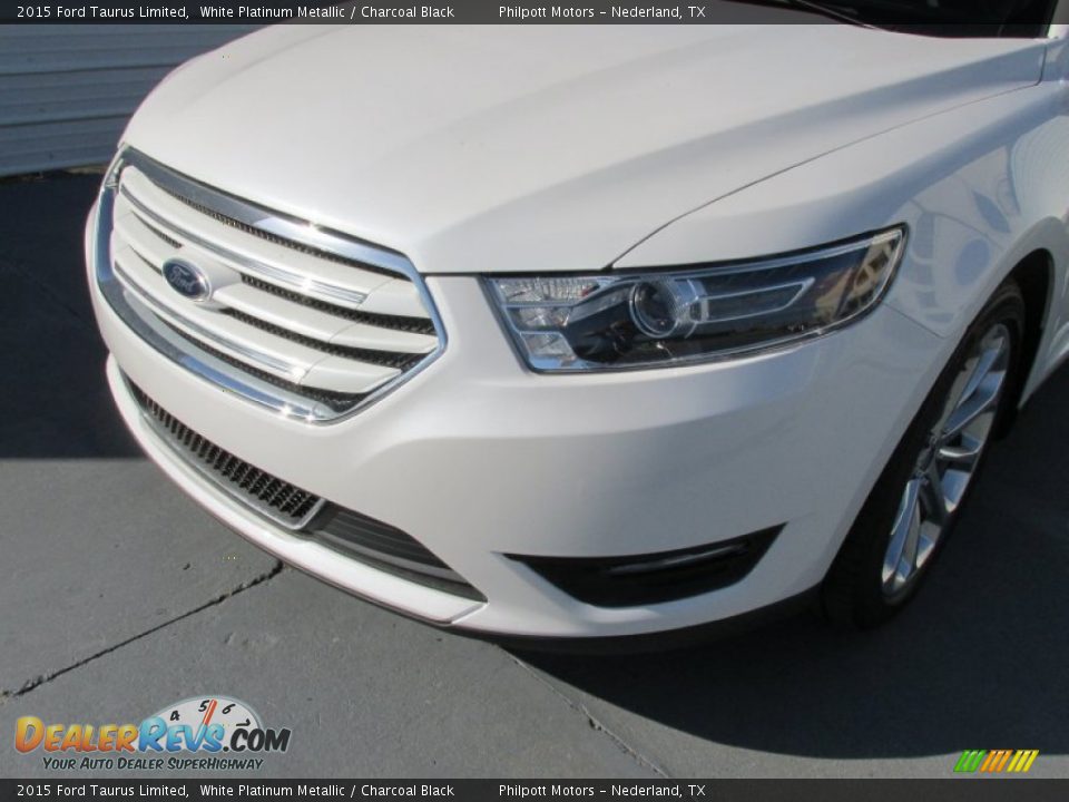 2015 Ford Taurus Limited White Platinum Metallic / Charcoal Black Photo #10