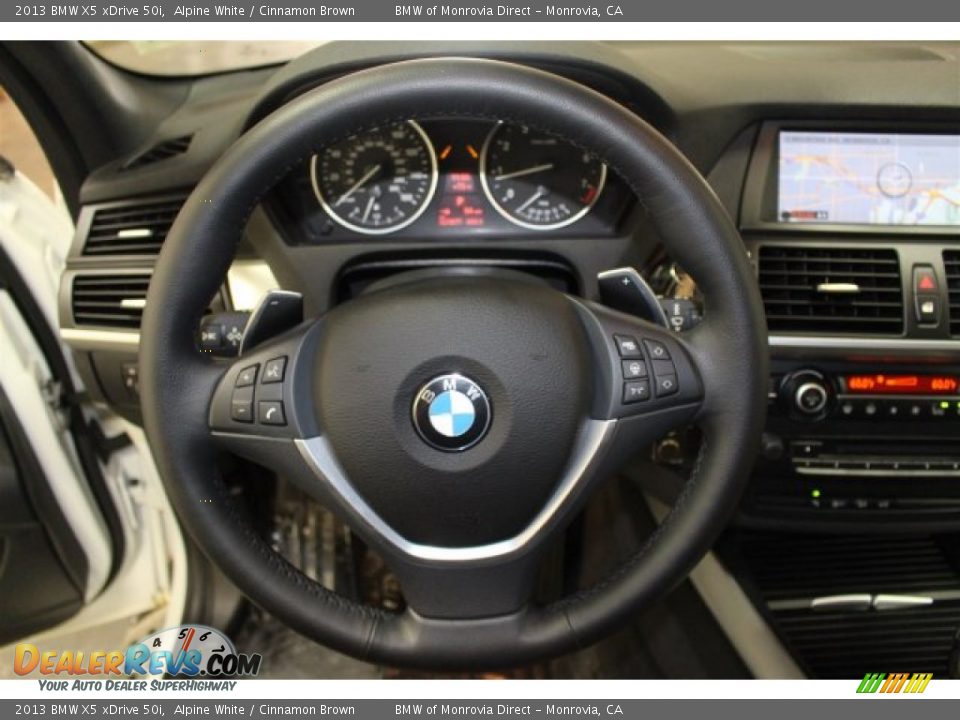 2013 BMW X5 xDrive 50i Alpine White / Cinnamon Brown Photo #24
