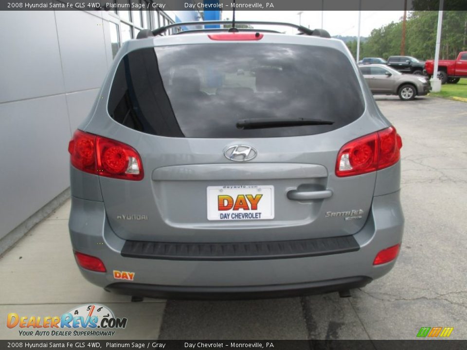 2008 Hyundai Santa Fe GLS 4WD Platinum Sage / Gray Photo #6