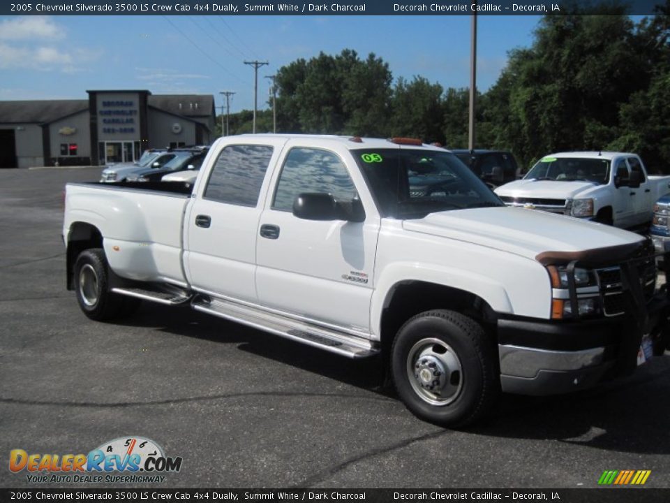 2005 Chevrolet Silverado 3500 LS Crew Cab 4x4 Dually Summit White / Dark Charcoal Photo #6