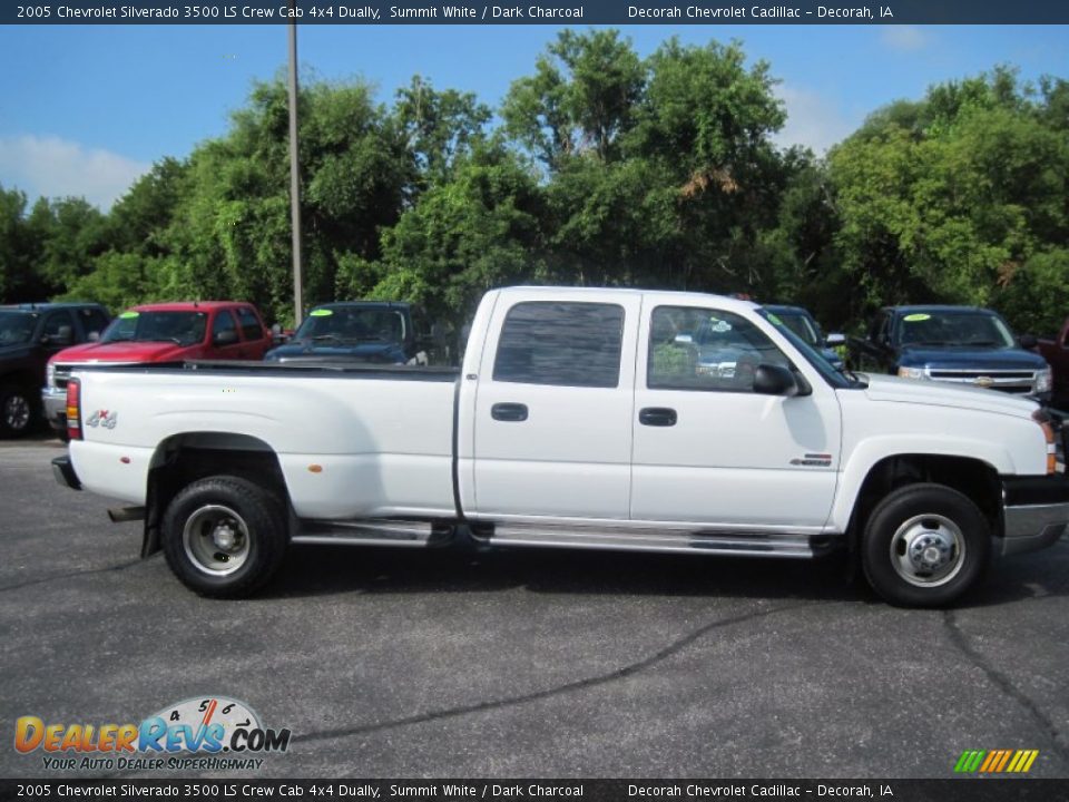 2005 Chevrolet Silverado 3500 LS Crew Cab 4x4 Dually Summit White / Dark Charcoal Photo #8