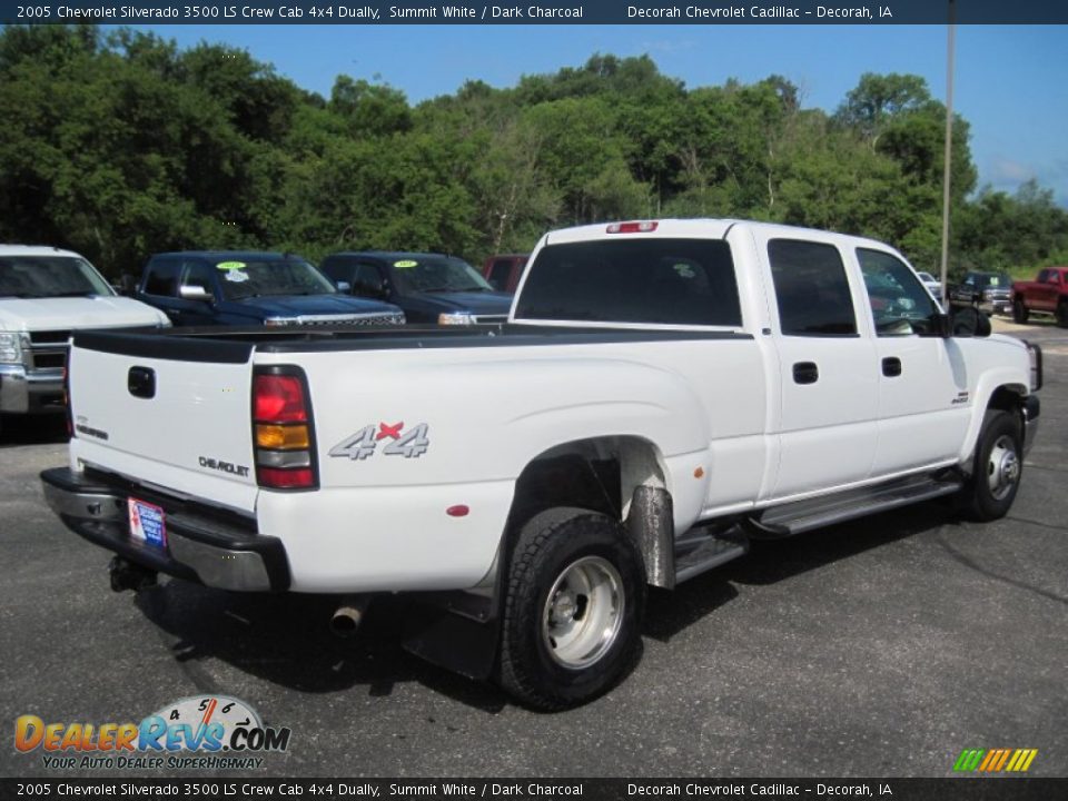 2005 Chevrolet Silverado 3500 LS Crew Cab 4x4 Dually Summit White / Dark Charcoal Photo #15