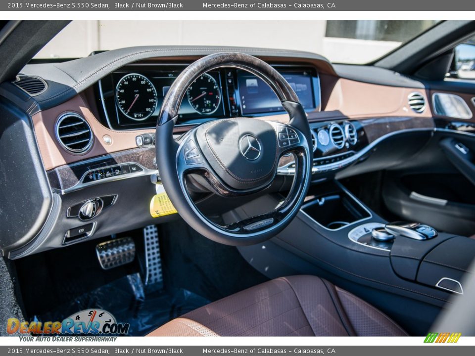 2015 Mercedes-Benz S 550 Sedan Black / Nut Brown/Black Photo #5