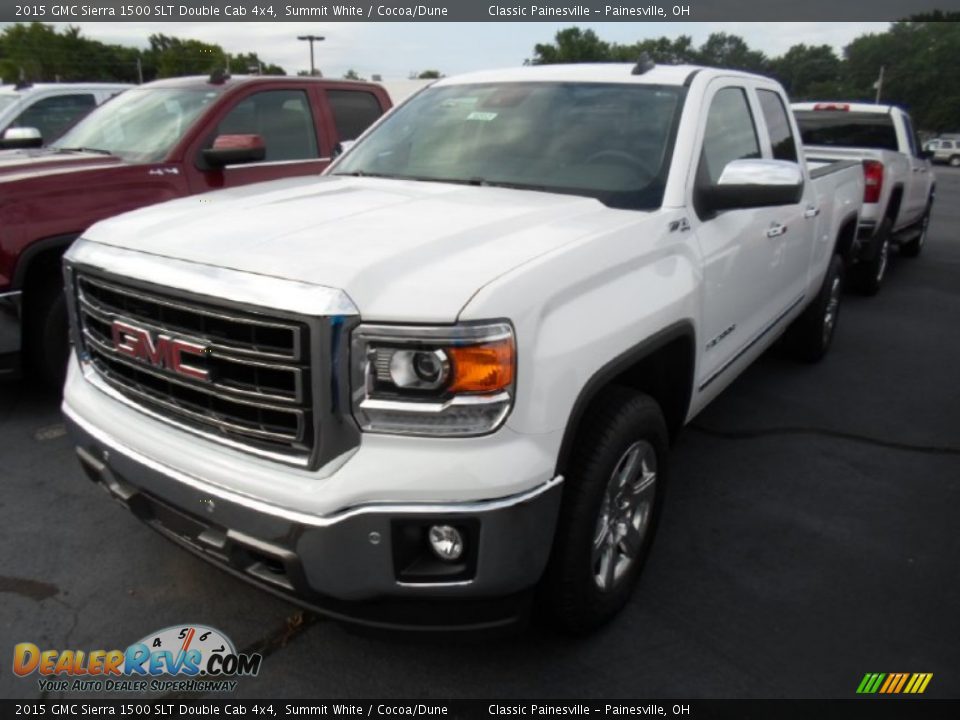 2015 GMC Sierra 1500 SLT Double Cab 4x4 Summit White / Cocoa/Dune Photo #1