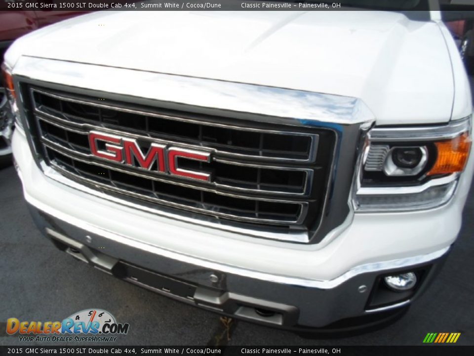 2015 GMC Sierra 1500 SLT Double Cab 4x4 Summit White / Cocoa/Dune Photo #2