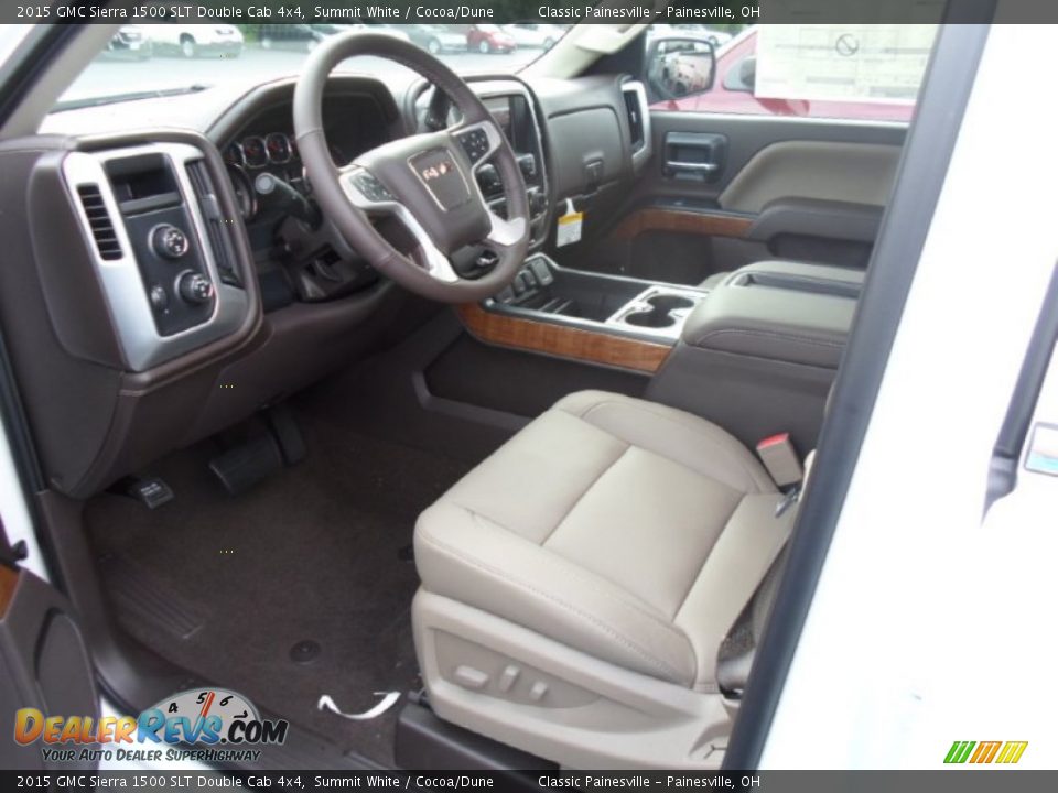 2015 GMC Sierra 1500 SLT Double Cab 4x4 Summit White / Cocoa/Dune Photo #4