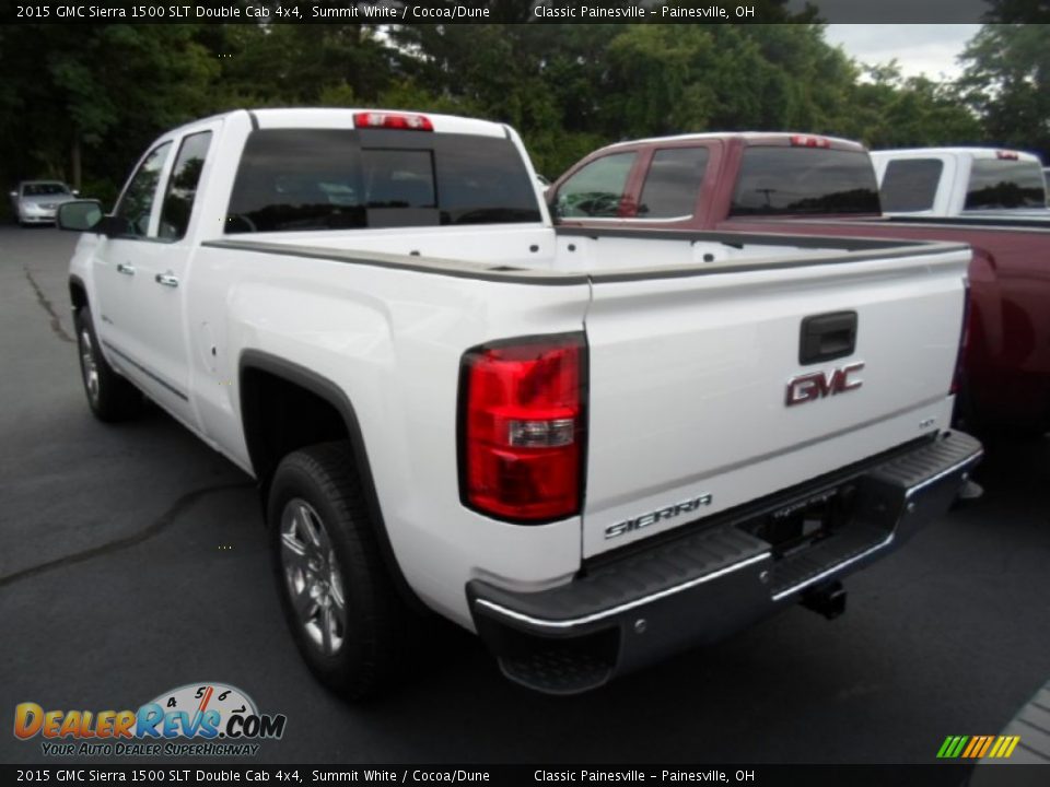 2015 GMC Sierra 1500 SLT Double Cab 4x4 Summit White / Cocoa/Dune Photo #6