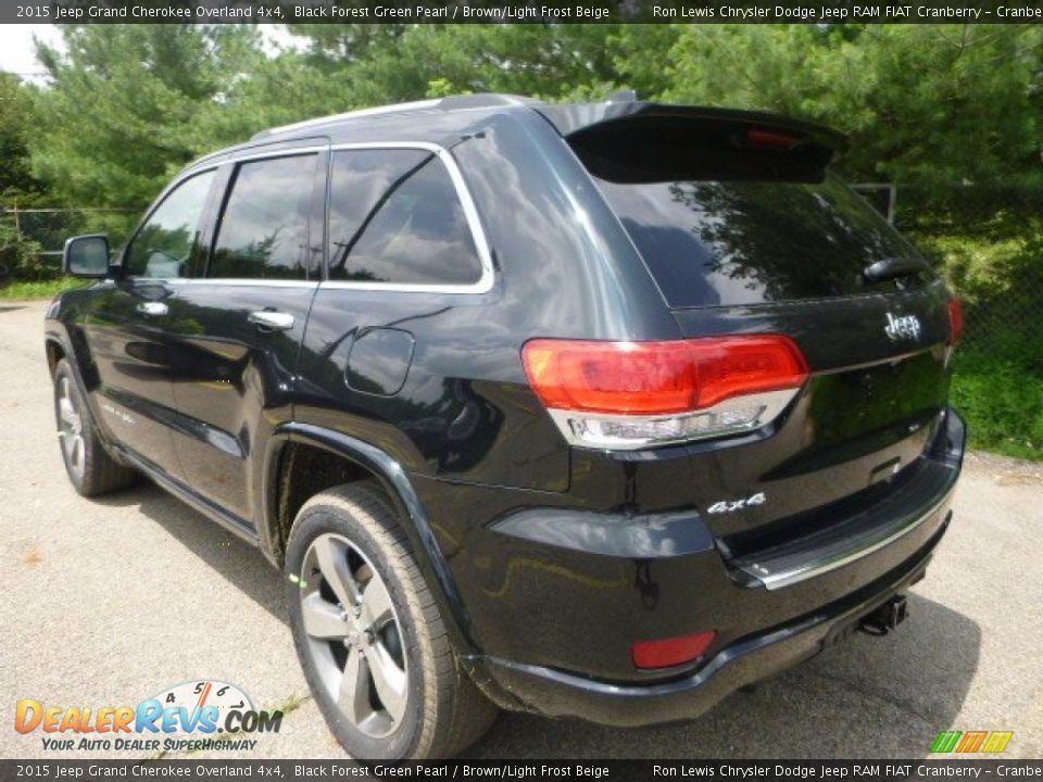 2015 Jeep Grand Cherokee Overland 4x4 Black Forest Green Pearl / Brown/Light Frost Beige Photo #2
