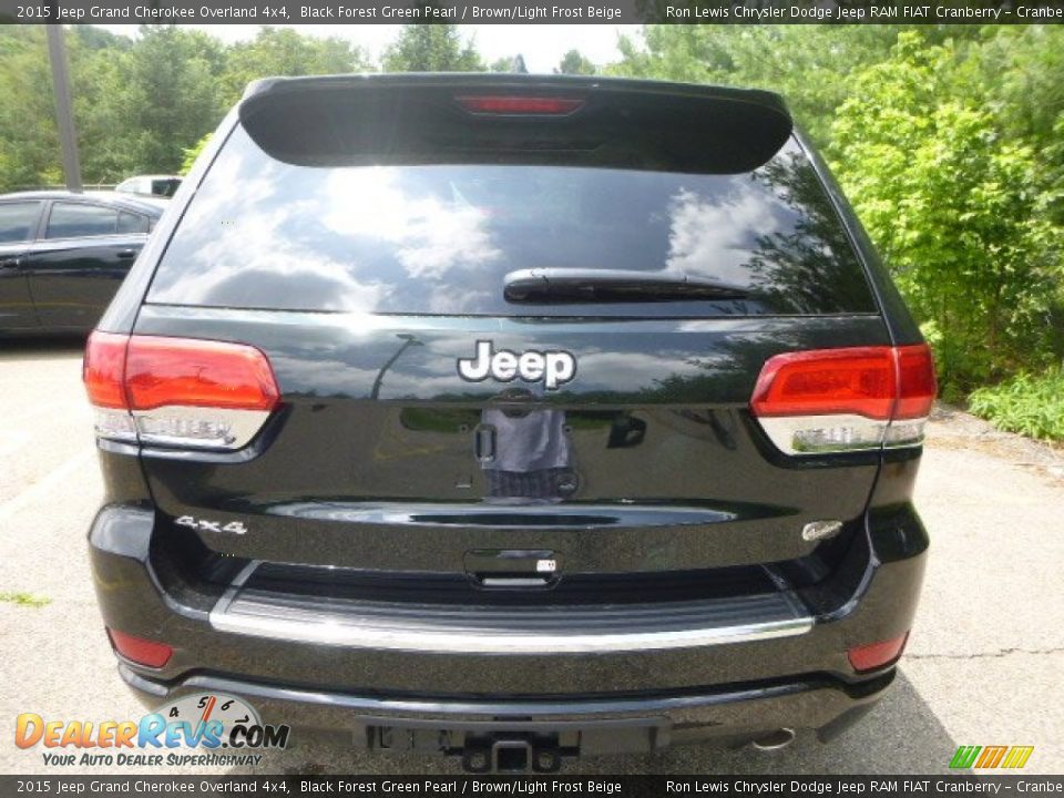 2015 Jeep Grand Cherokee Overland 4x4 Black Forest Green Pearl / Brown/Light Frost Beige Photo #3
