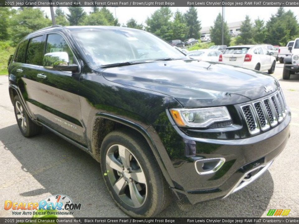2015 Jeep Grand Cherokee Overland 4x4 Black Forest Green Pearl / Brown/Light Frost Beige Photo #5