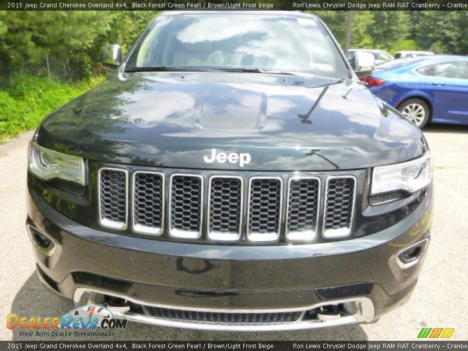 2015 Jeep Grand Cherokee Overland 4x4 Black Forest Green Pearl / Brown/Light Frost Beige Photo #6