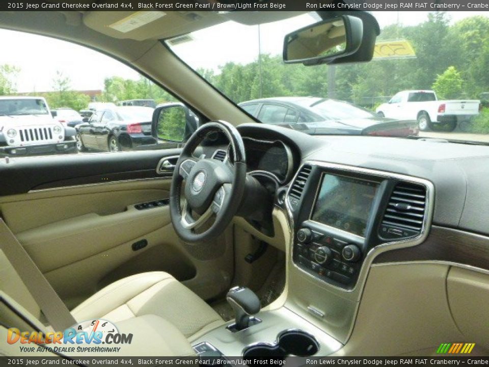 2015 Jeep Grand Cherokee Overland 4x4 Black Forest Green Pearl / Brown/Light Frost Beige Photo #8