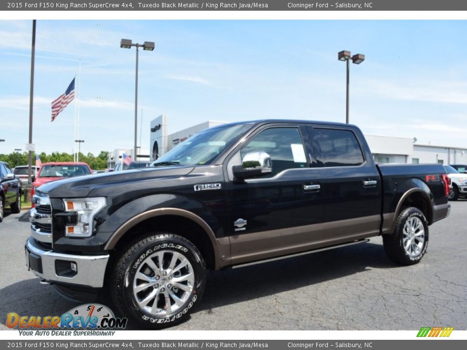 2015 Ford F150 King Ranch SuperCrew 4x4 Tuxedo Black Metallic / King Ranch Java/Mesa Photo #4