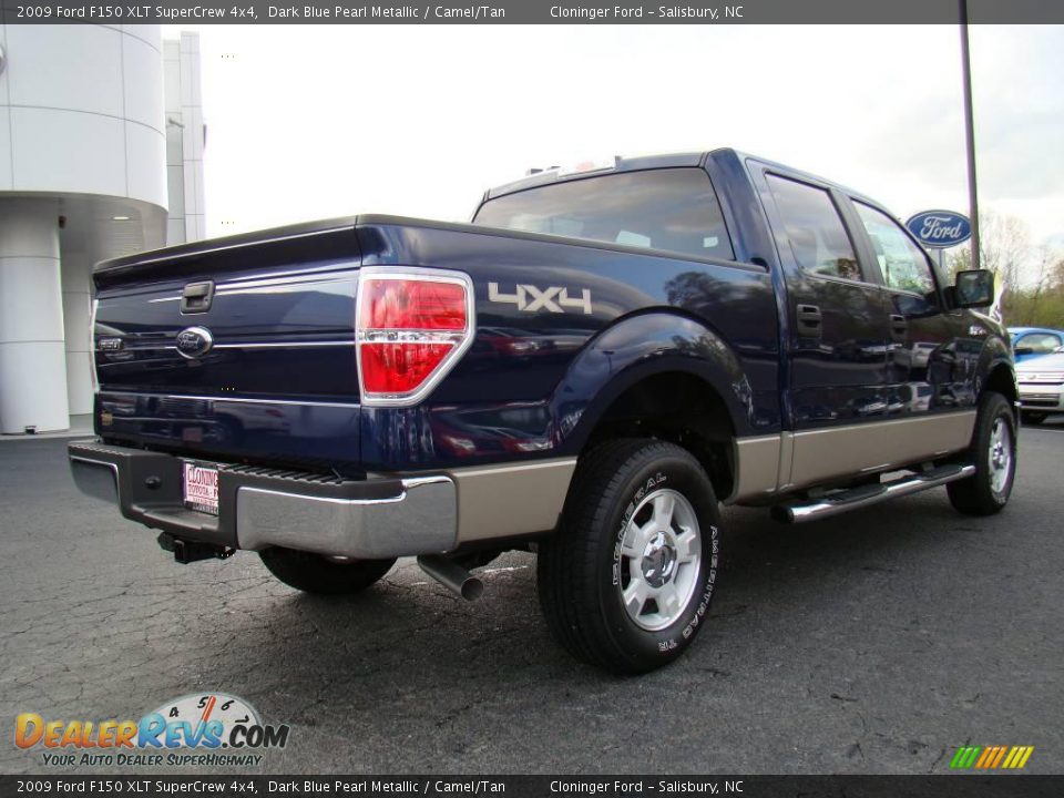2009 Ford F150 XLT SuperCrew 4x4 Dark Blue Pearl Metallic / Camel/Tan Photo #3