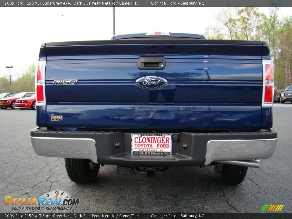 2009 Ford F150 XLT SuperCrew 4x4 Dark Blue Pearl Metallic / Camel/Tan Photo #4