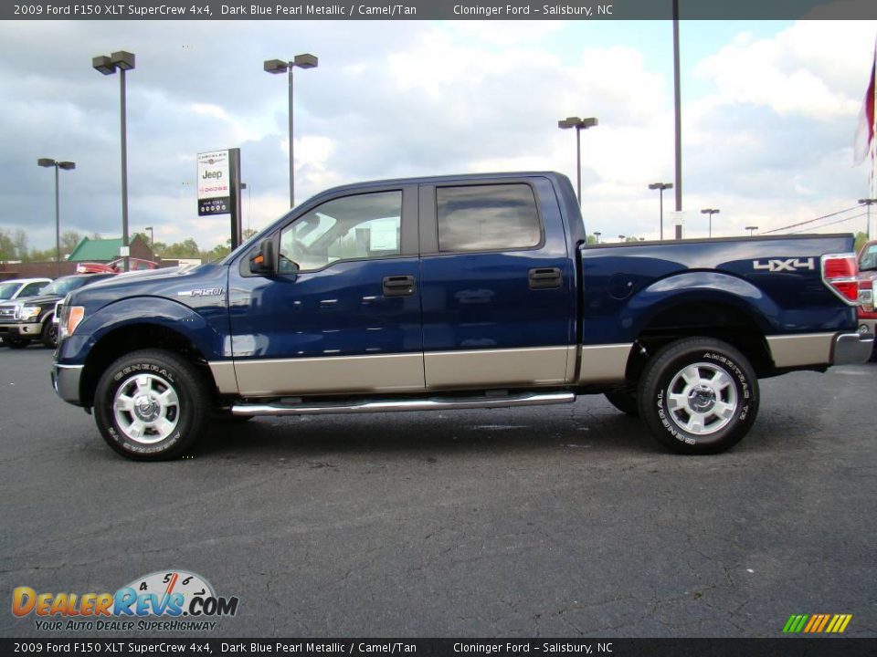 2009 Ford F150 XLT SuperCrew 4x4 Dark Blue Pearl Metallic / Camel/Tan Photo #5