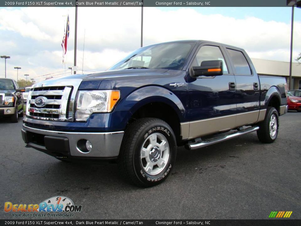 2009 Ford F150 XLT SuperCrew 4x4 Dark Blue Pearl Metallic / Camel/Tan Photo #6