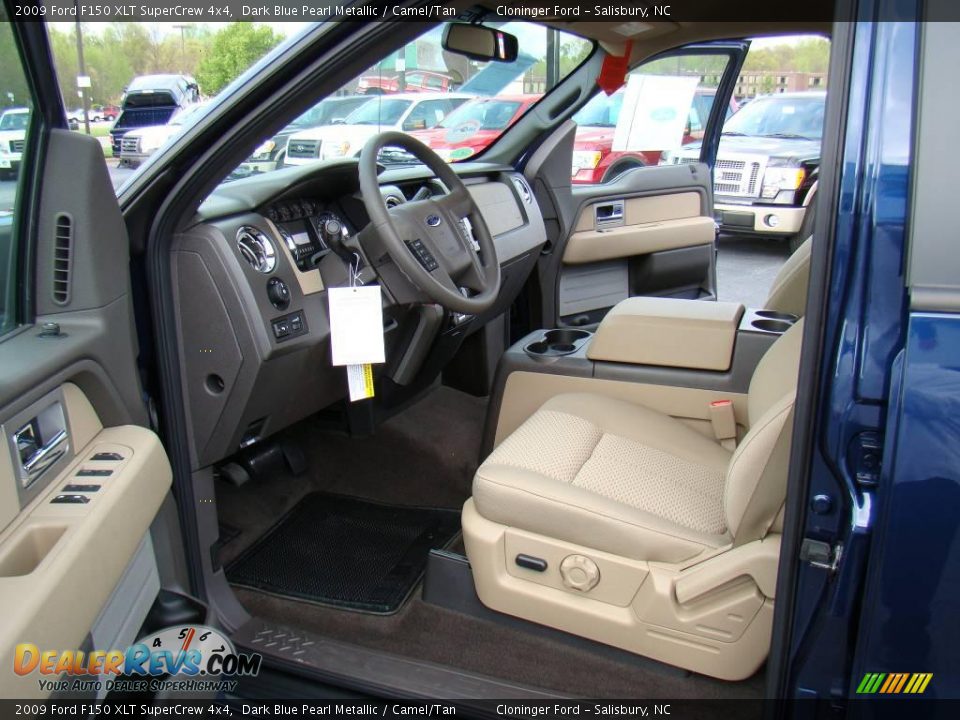 2009 Ford F150 XLT SuperCrew 4x4 Dark Blue Pearl Metallic / Camel/Tan Photo #8