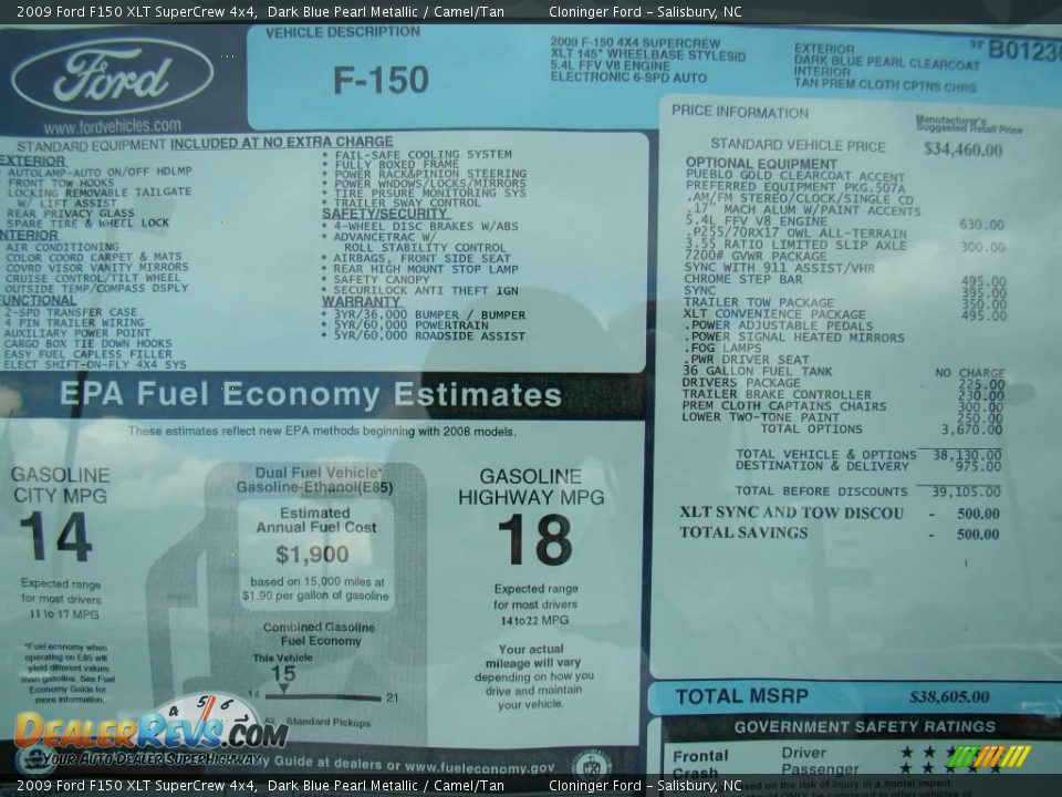 2009 Ford F150 XLT SuperCrew 4x4 Dark Blue Pearl Metallic / Camel/Tan Photo #14