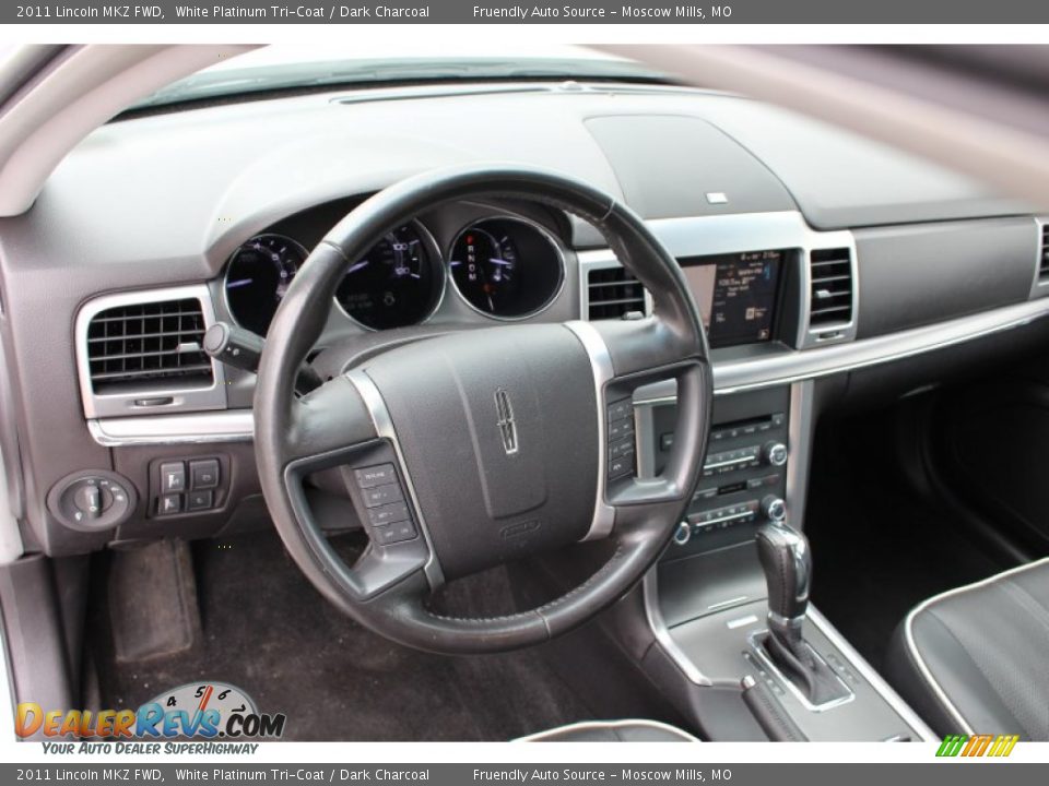 2011 Lincoln MKZ FWD White Platinum Tri-Coat / Dark Charcoal Photo #35