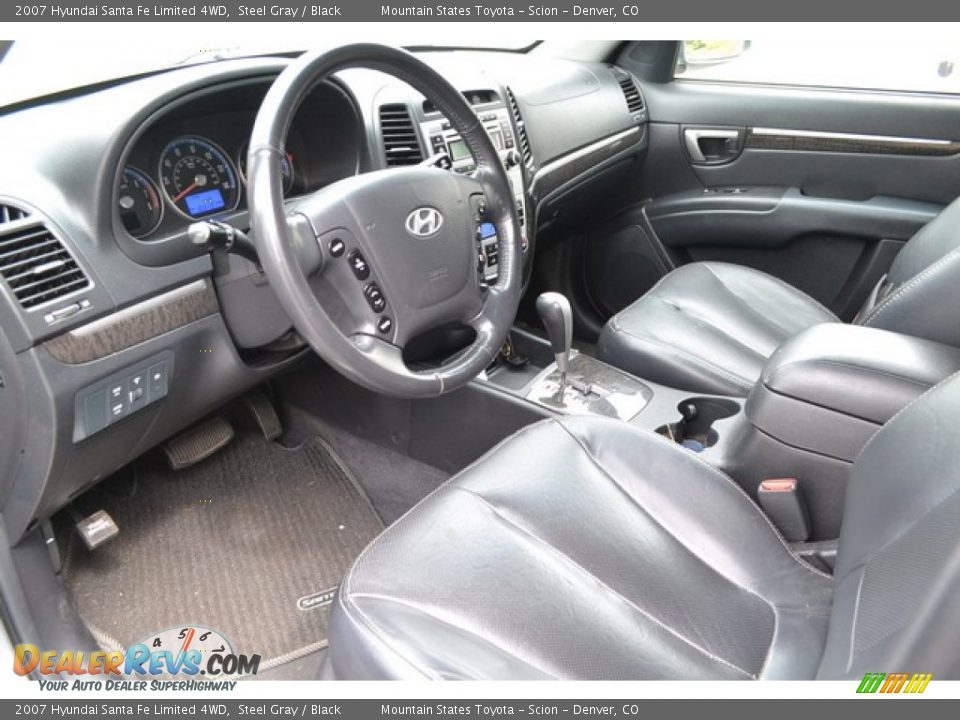 Black Interior - 2007 Hyundai Santa Fe Limited 4WD Photo #7
