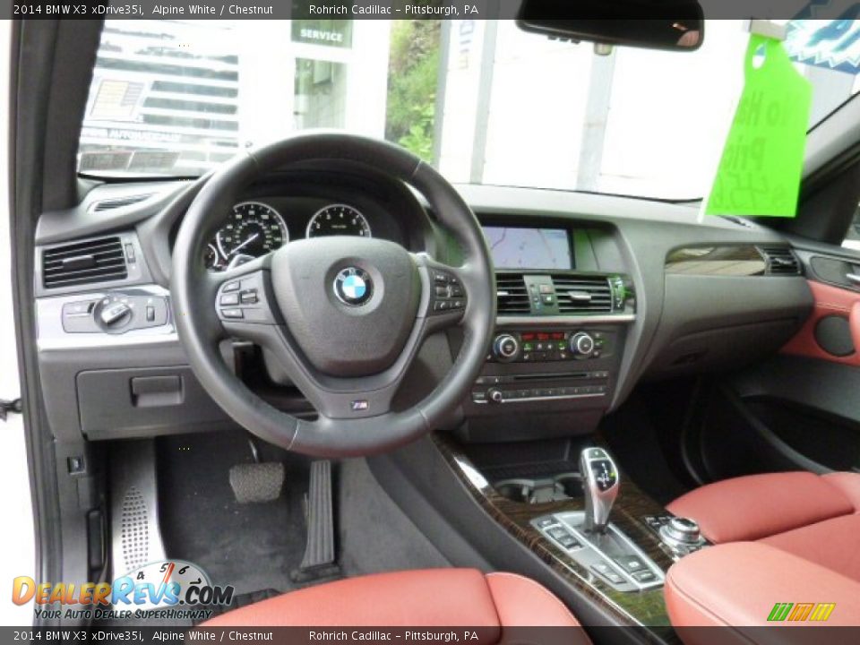 2014 BMW X3 xDrive35i Alpine White / Chestnut Photo #7