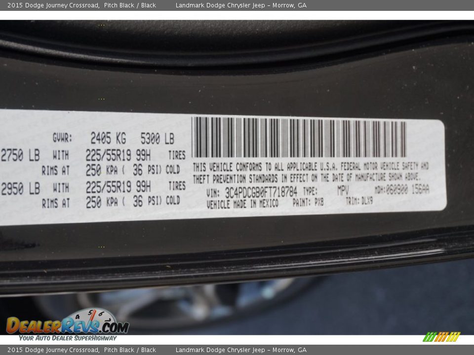 2015 Dodge Journey Crossroad Pitch Black / Black Photo #9