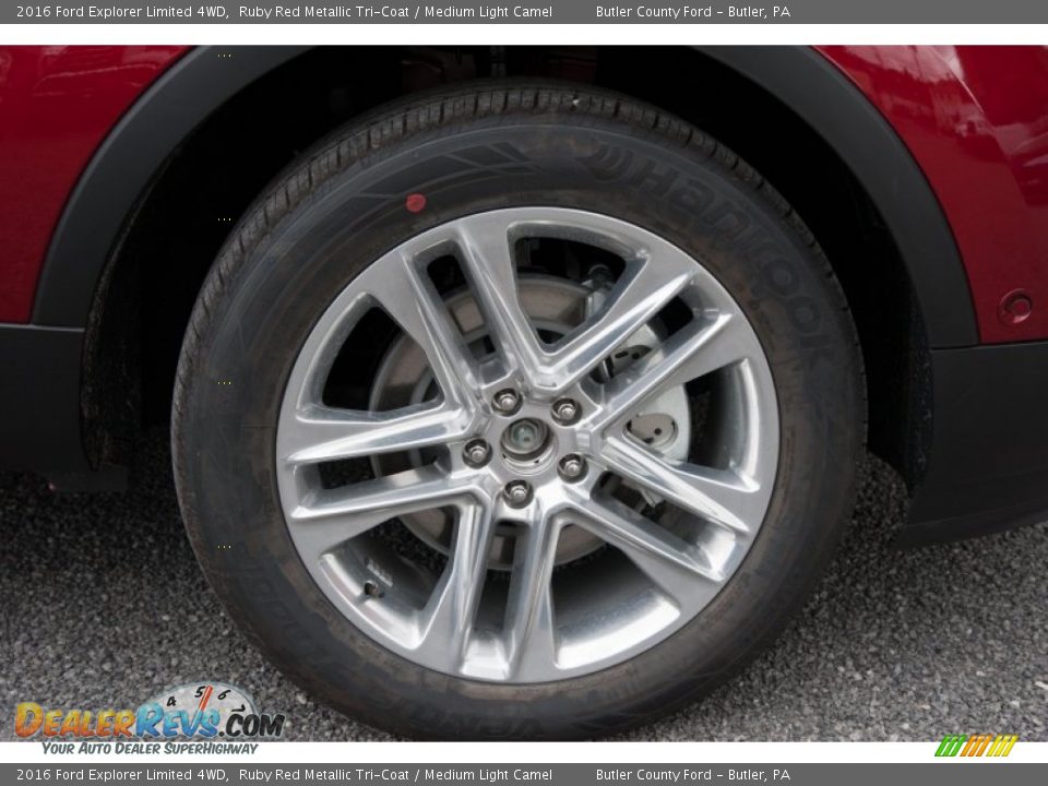 2016 Ford Explorer Limited 4WD Ruby Red Metallic Tri-Coat / Medium Light Camel Photo #4