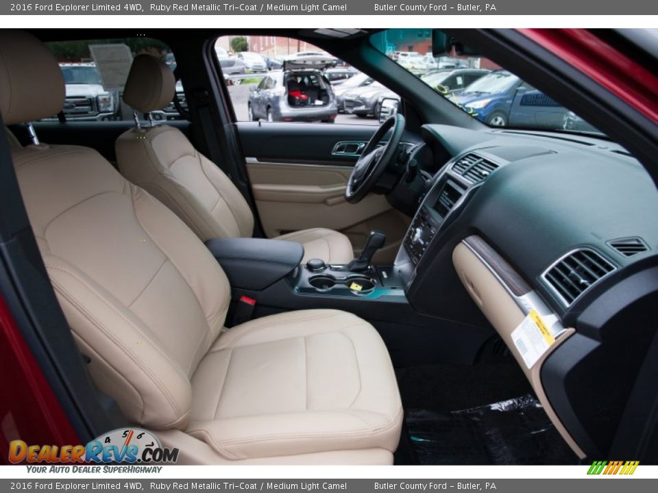 2016 Ford Explorer Limited 4WD Ruby Red Metallic Tri-Coat / Medium Light Camel Photo #11