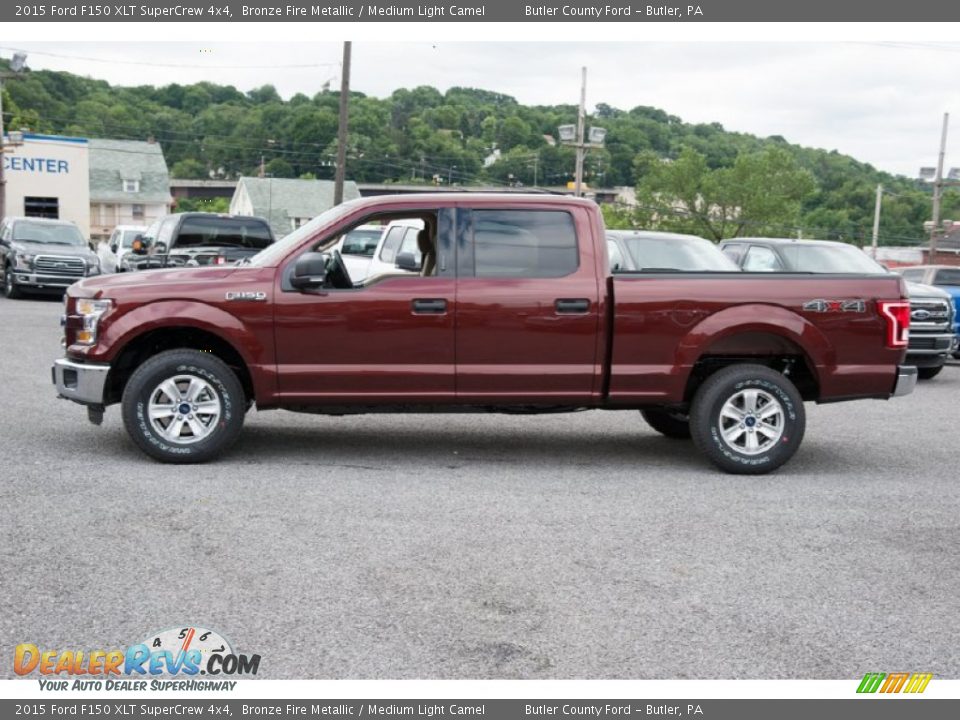 2015 Ford F150 XLT SuperCrew 4x4 Bronze Fire Metallic / Medium Light Camel Photo #3