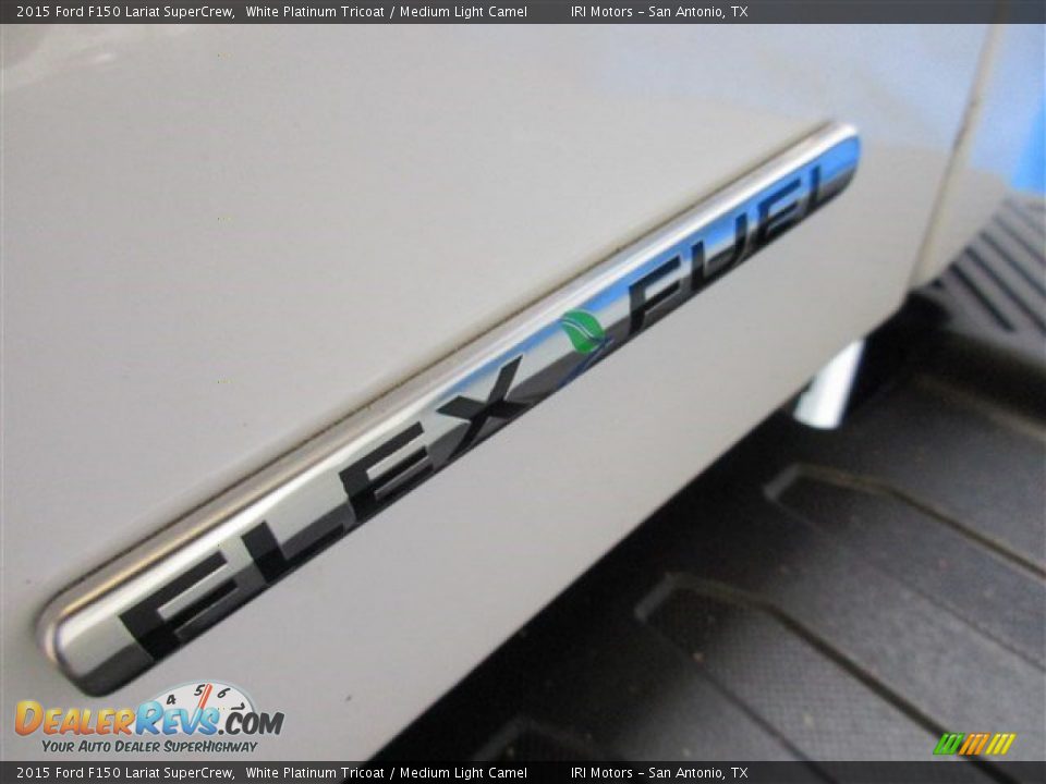 2015 Ford F150 Lariat SuperCrew White Platinum Tricoat / Medium Light Camel Photo #7