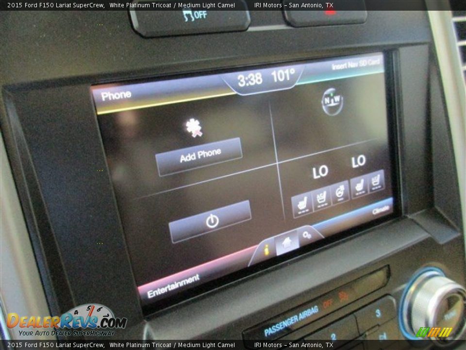 2015 Ford F150 Lariat SuperCrew White Platinum Tricoat / Medium Light Camel Photo #19