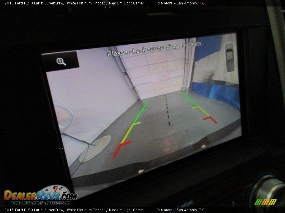 2015 Ford F150 Lariat SuperCrew White Platinum Tricoat / Medium Light Camel Photo #20