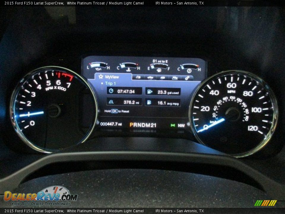 2015 Ford F150 Lariat SuperCrew White Platinum Tricoat / Medium Light Camel Photo #22