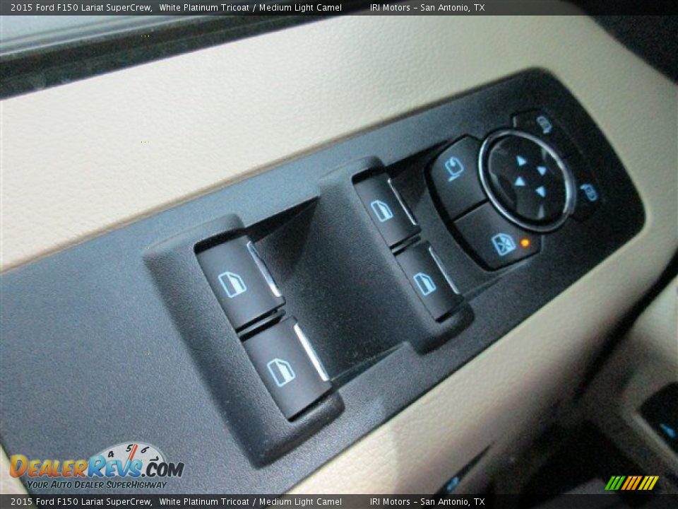 2015 Ford F150 Lariat SuperCrew White Platinum Tricoat / Medium Light Camel Photo #24
