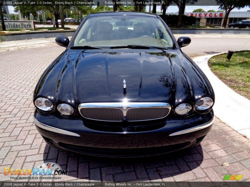 2008 Jaguar X-Type 3.0 Sedan Ebony Black / Champagne Photo #15