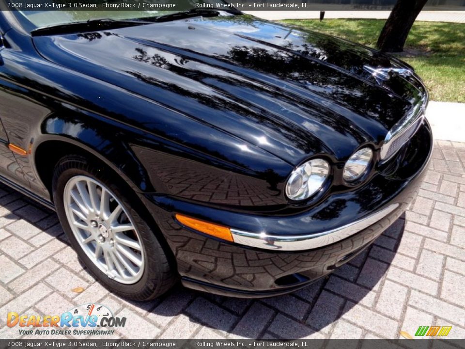 2008 Jaguar X-Type 3.0 Sedan Ebony Black / Champagne Photo #17