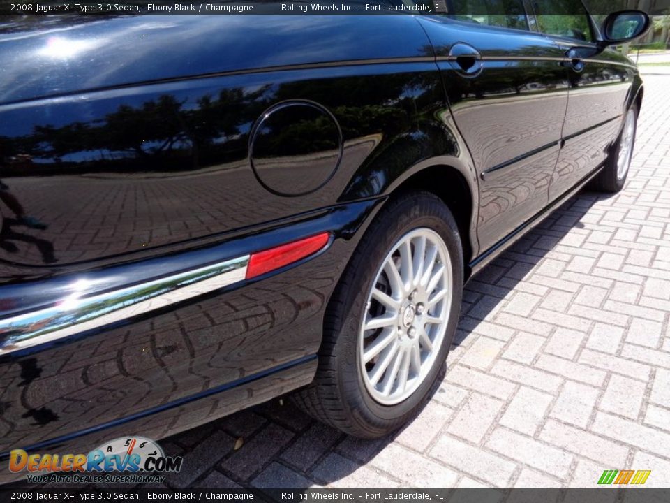 2008 Jaguar X-Type 3.0 Sedan Ebony Black / Champagne Photo #21
