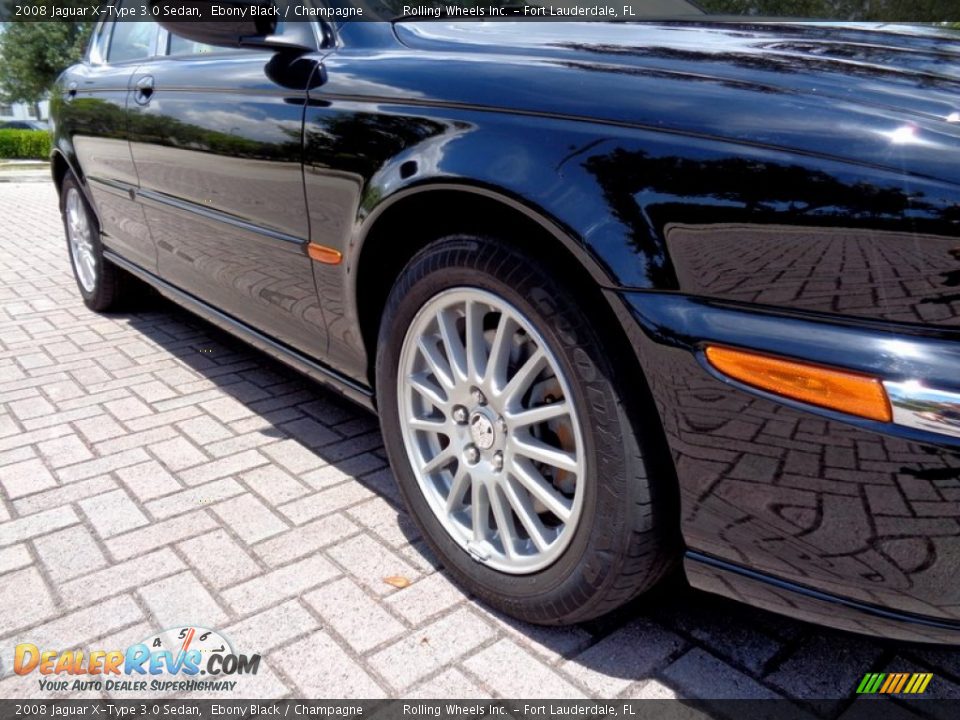 2008 Jaguar X-Type 3.0 Sedan Ebony Black / Champagne Photo #23