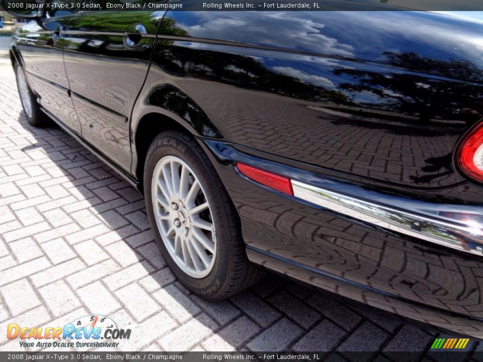 2008 Jaguar X-Type 3.0 Sedan Ebony Black / Champagne Photo #36