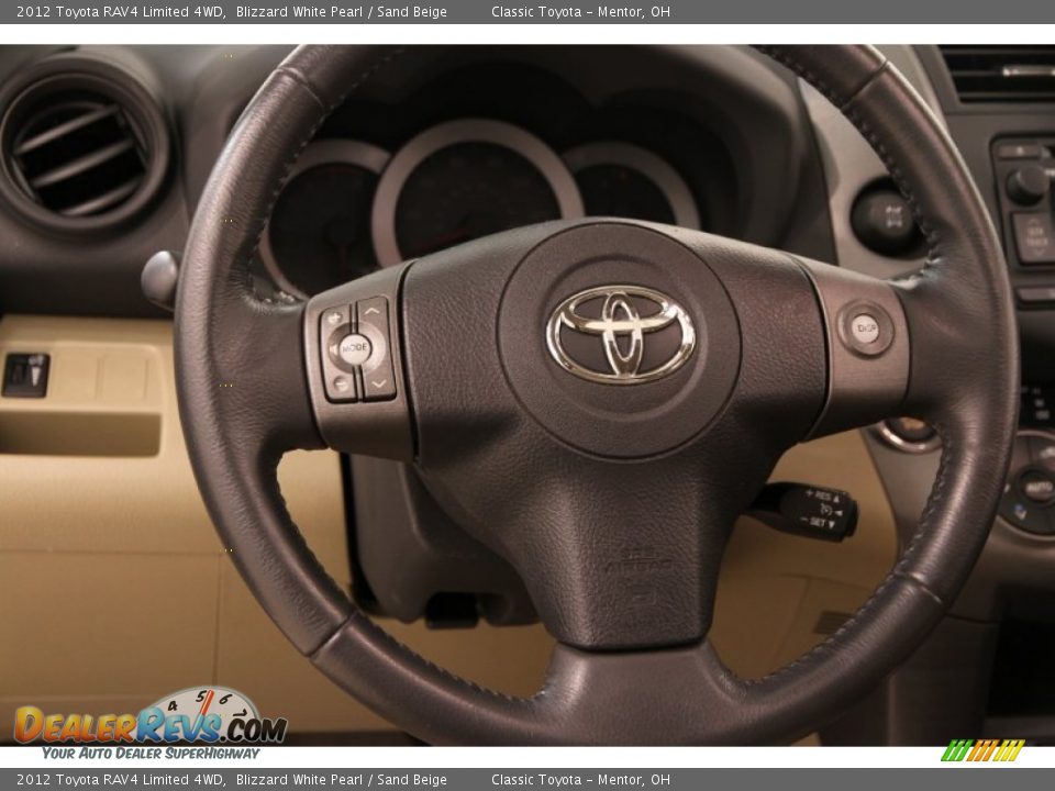 2012 Toyota RAV4 Limited 4WD Blizzard White Pearl / Sand Beige Photo #6