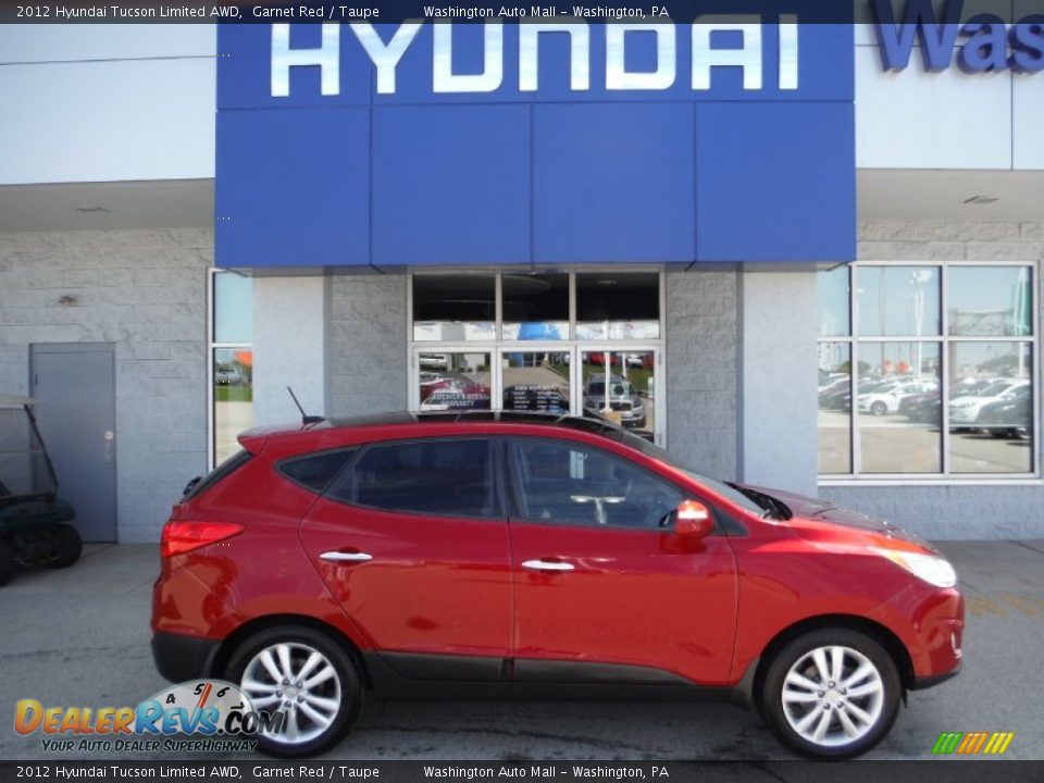 2012 Hyundai Tucson Limited AWD Garnet Red / Taupe Photo #2
