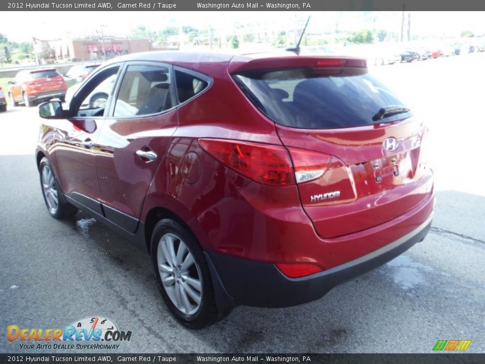2012 Hyundai Tucson Limited AWD Garnet Red / Taupe Photo #7
