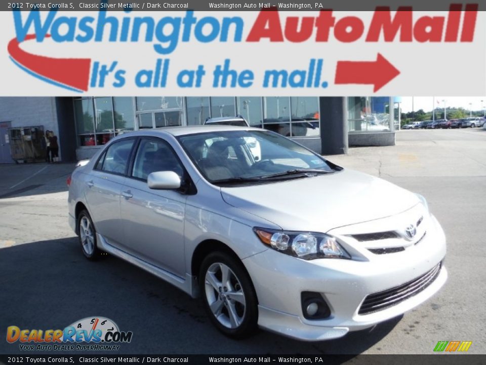 2012 Toyota Corolla S Classic Silver Metallic / Dark Charcoal Photo #1